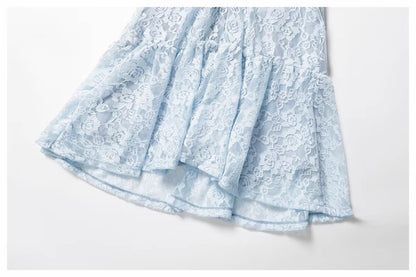 LACE FLARE MINI DRESS